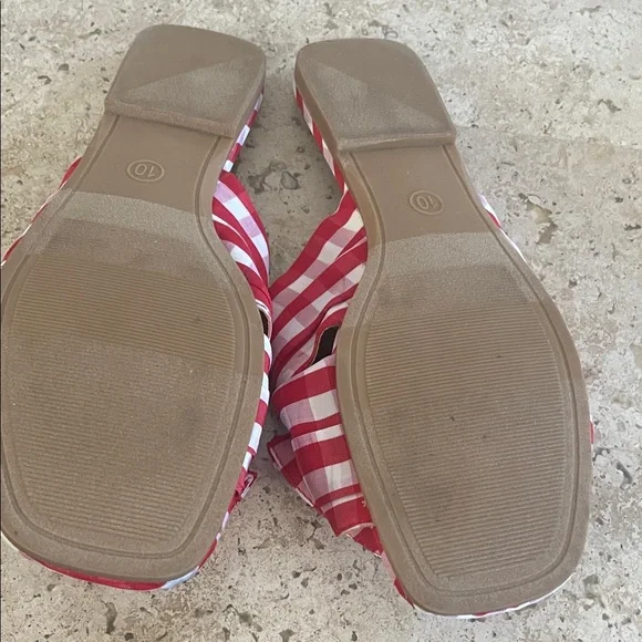 Target-A New Day Red Checkered Bow Slide Sandals - Picture 3 of 4